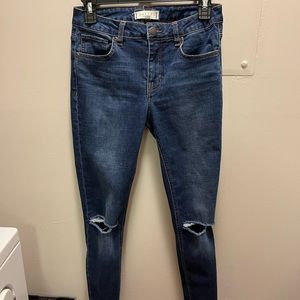 Dark denim skinny jeans